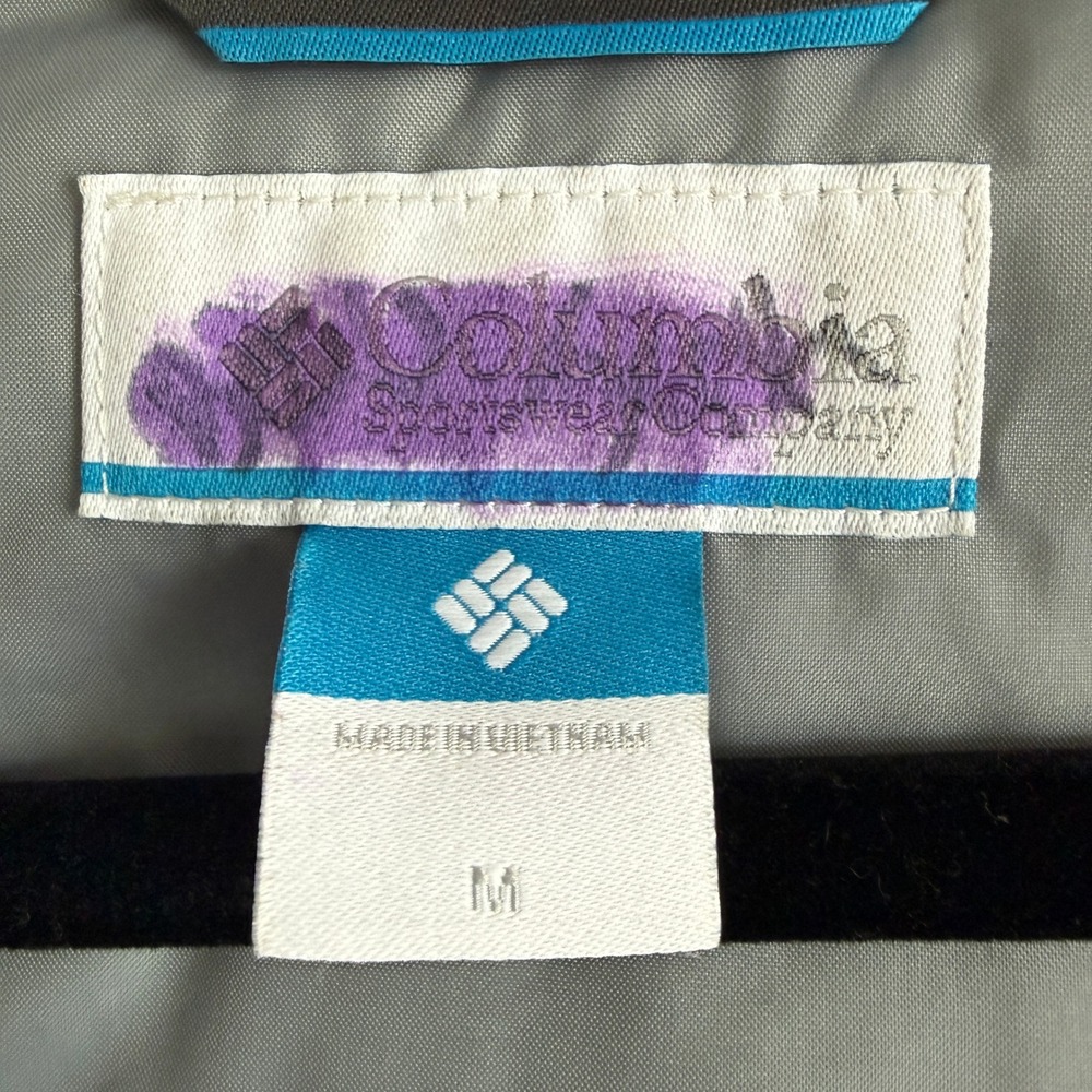 Columbia‎ Kids Grey Black Colorblock Outgrown Insulated Winter Hooded Jacket M - Picture 8 of 9